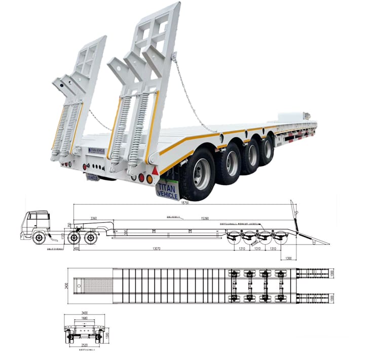 4 Axle 100 Ton Low Bed Trailer for Sale in Trinidad 