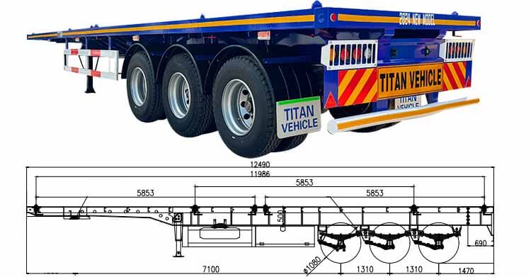 3 axle 40 ft flatbed semi trailer for sale in Senegal