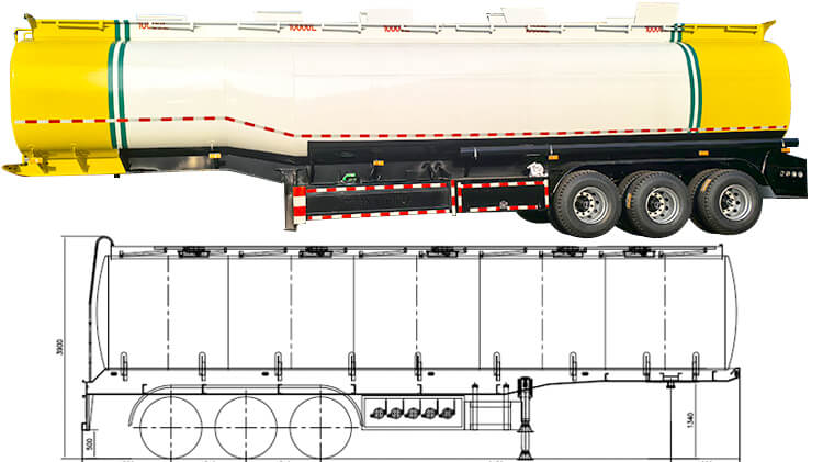 5 Compartment Fuel Tanker Trailer for Sale in Nigeria