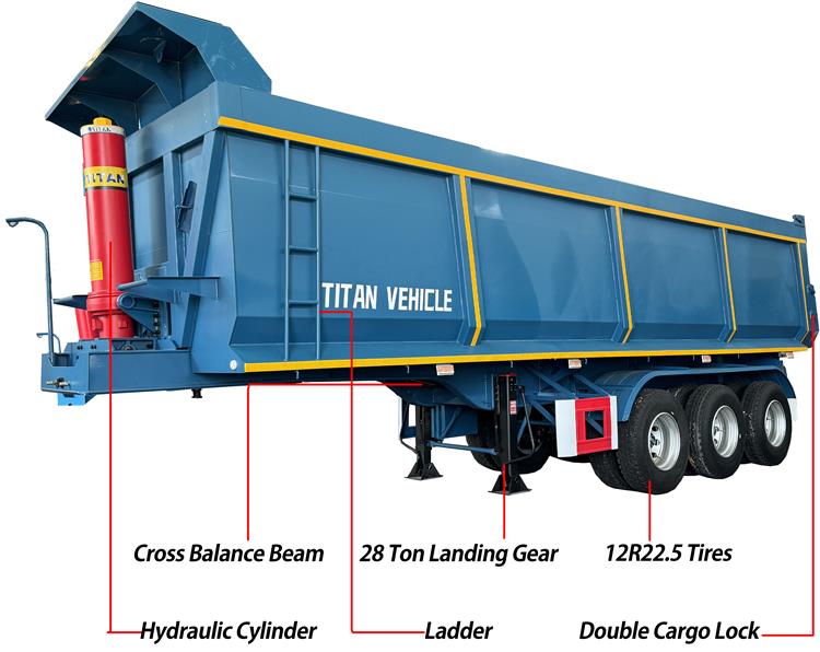 60 Ton Tipper Trailer for Sale In Senegal - TITAN VEHICLE