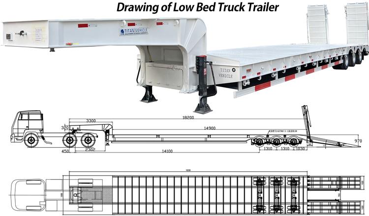 80 Ton Low Bed Truck Trailer Price for Sale In Nigeria Lagos