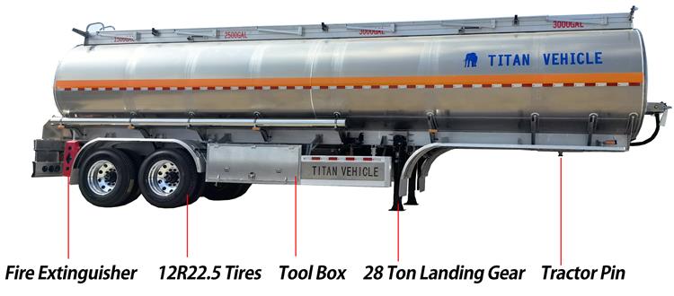 2 Axle 38000 Liters Aluminum Tanker Trailer for Sale In Burkina Faso