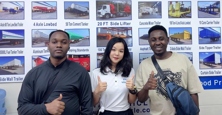 Customers from Cote d'Ivoire Visit TITAN to Buy Folding Gooseneck Trailer