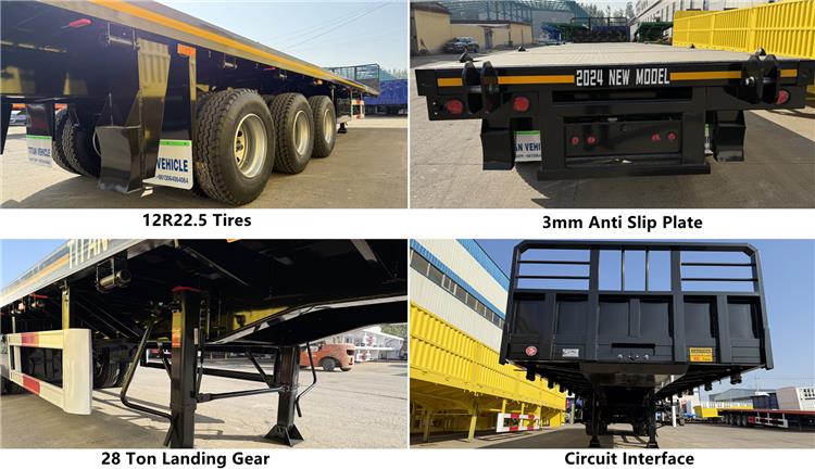 3 Axle Flatbed Semi Trailer for Sale In Tanzanian