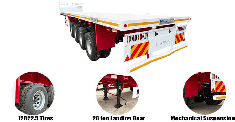 4 Axle Semi Flatbed Trailer for Sale in Zambia