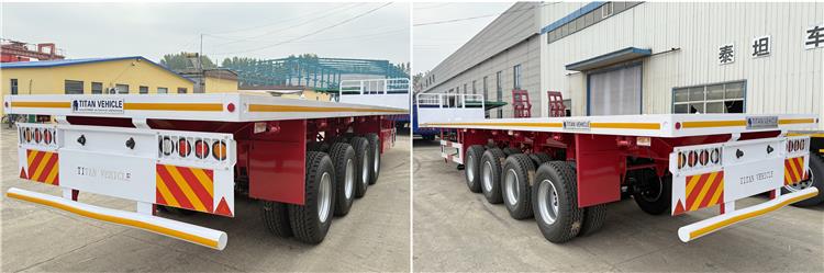 4 Axle Flatbed Trailer with Front Wall for Sale In 