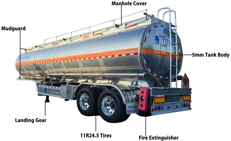 2 Axle Aluminum Tanker Trailer for Sale In Zambia