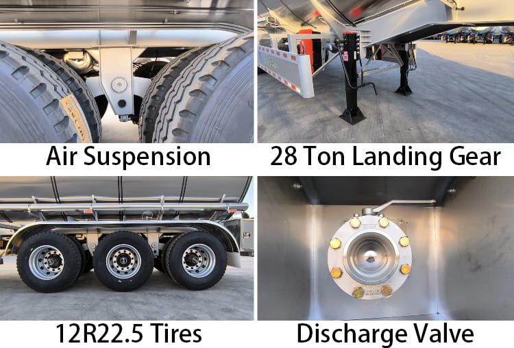 45000 Litres Aluminum Tanker Trailer for Sale in Costa Rica