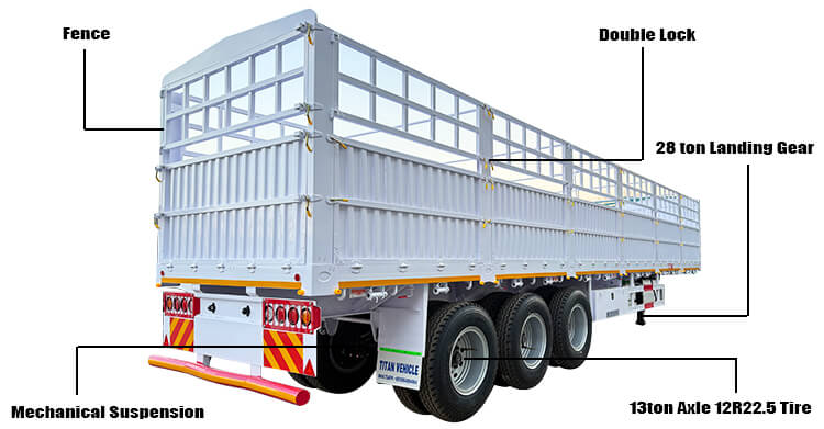 3 Axle Fence Semi Trailer for Sale in Sudan