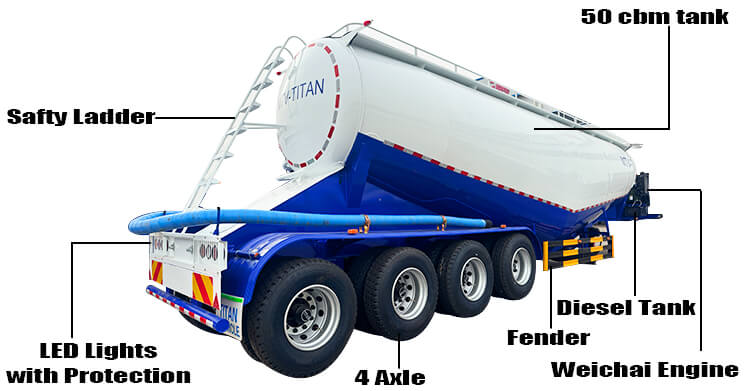 4 Axle Dry Bulk Cement Tanker for Sale in Ghana