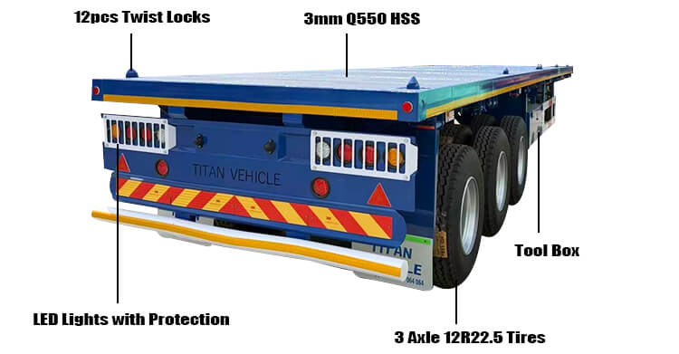 40 Ft 3 Axle Flatbed Trailer for Sale in Tanzania