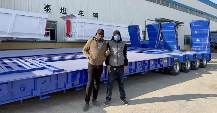 Zambian Customers Visit TITAN Factory to Buy Lowbed Trailer