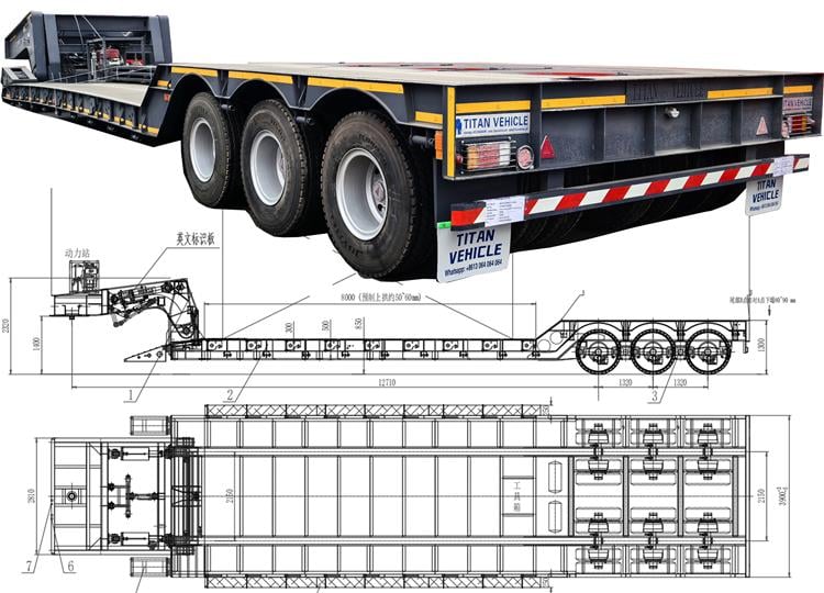 3 Line 6 Axle Detachable Gooseneck Trailer for Sale In Mali