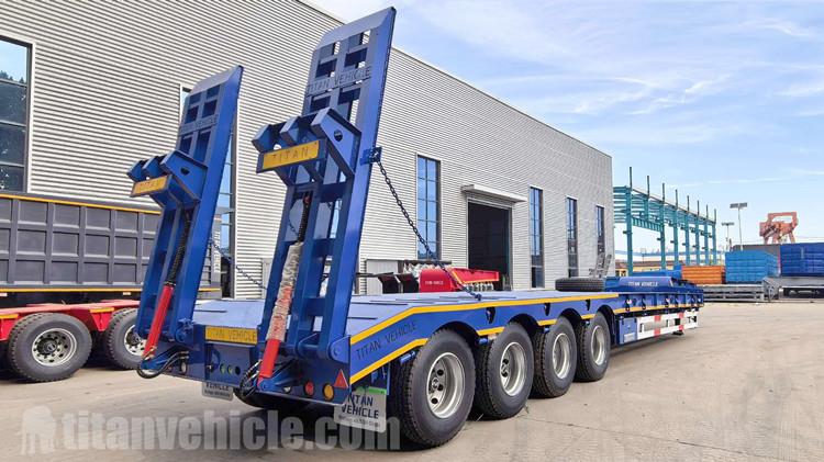 100T 4 Axle Lowbed Truck Trailer for Sale in Guyana
