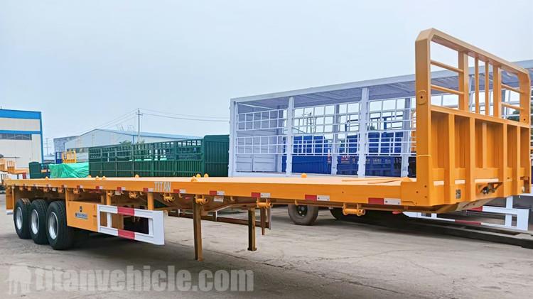 Flatbed Trailer with Front Wall for Sale in Dominican