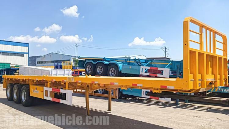 Tri Axle Flatbed Trailer with Front Wall for Sale in Zimbabwe