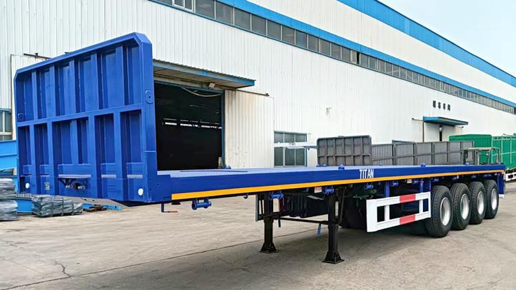 4 Axle 12.5M Flatbed Trailer with Front Board for Sale in Saint Lucia