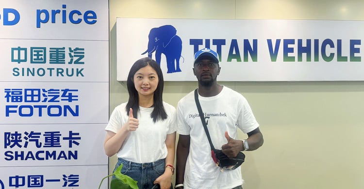 Senegalese Customer Visit TITAN to Purchase 4 Axle Skeleton Trailer