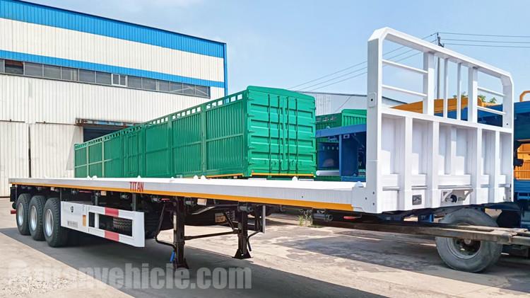 3 Axle Flatbed Trailer with Front Board for Sale in Costa Rica