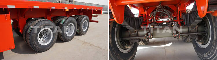 Parts of 3 axle container trailer