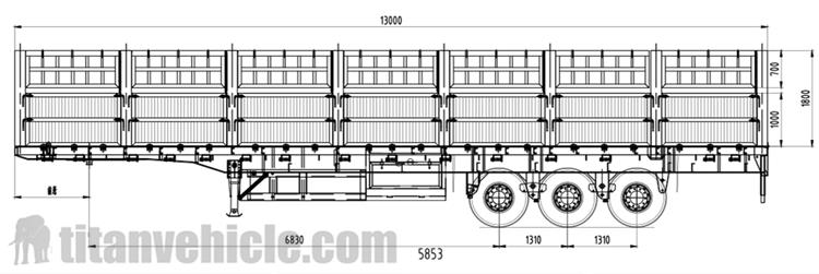 Drawing of Fence Semi Trailer for Sale Price