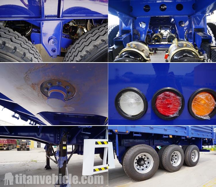 Details of 3 Axle 60 Ton Fence Semi Trailer 