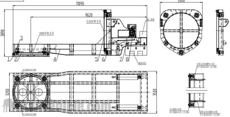 Drawing of Windmill Rotor Blade Lifter for Sale 