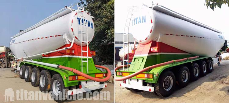 5 Axle 60CBM Cement Tanker Truck Trailer for Sale In Ghana