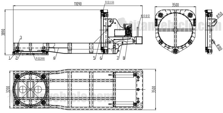 Drawing of Windmill Blade Adapter