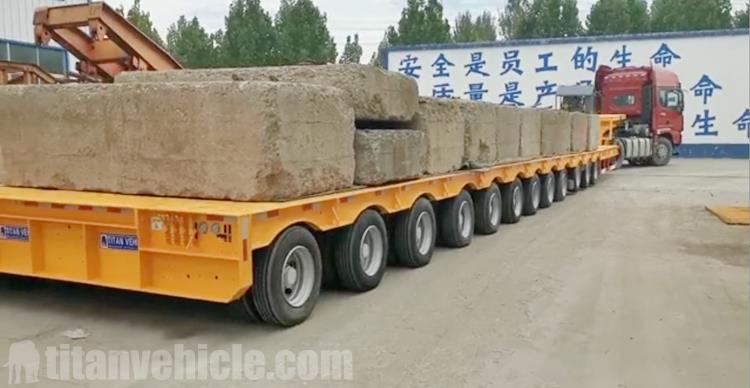 Testing of 12 Axle Extendable Low Bed Trailer Price