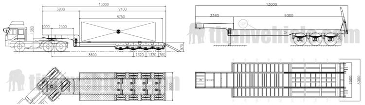 4 Axle Low Bed Truck Trailer for Sale In Mali