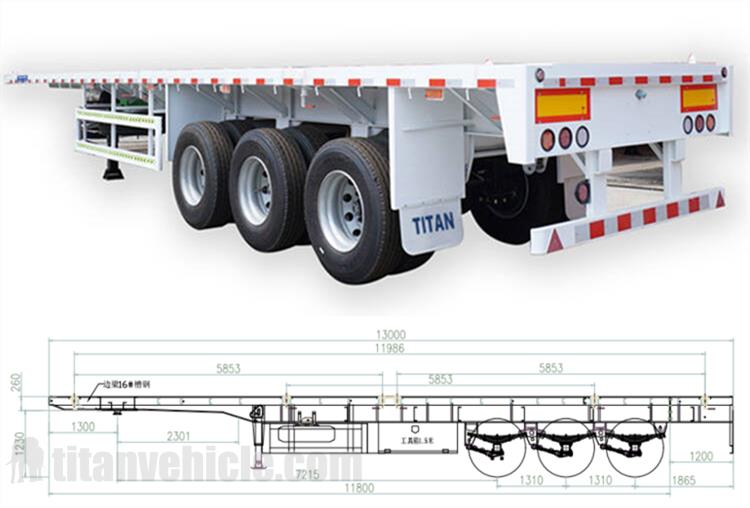 Tri axle flatbed trailer reversing process