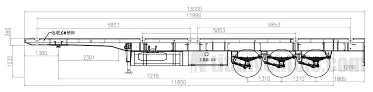 Tri Axle 40Ft Flatbed Semi Trailer for Sale In Ethiopia