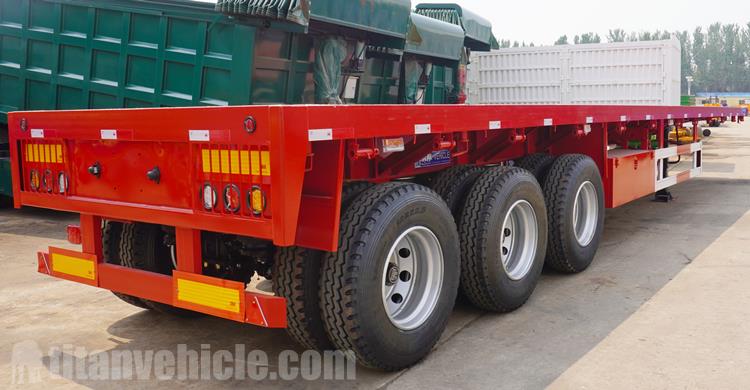 3 Axle 40Ft Flatbed Trailer with Airbag Suspension for Sale In Tanzania Dar es salaam