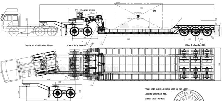 3 Line 6 Axle 180 Ton Lowboy Gooseneck Trailer for Sale In Nigeria Lagos