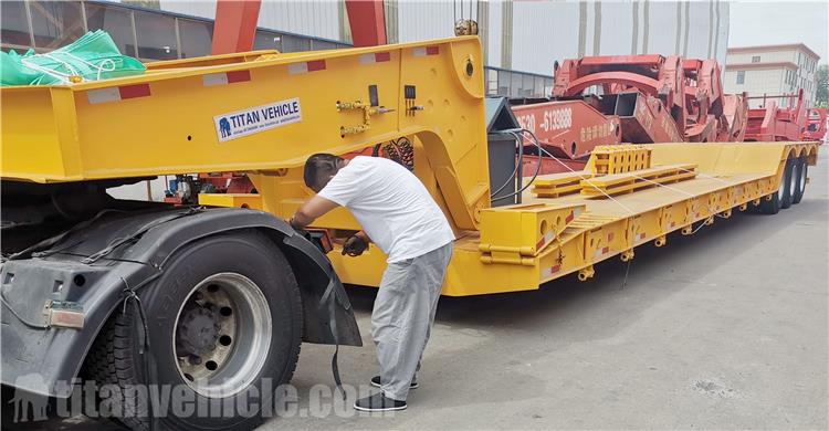 80 Ton Hydraulic Detachable Gooseneck Lowboy Trailer for Sale In Angola