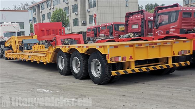 80 Ton Hydraulic Detachable Gooseneck Lowboy Trailer for Sale In Angola