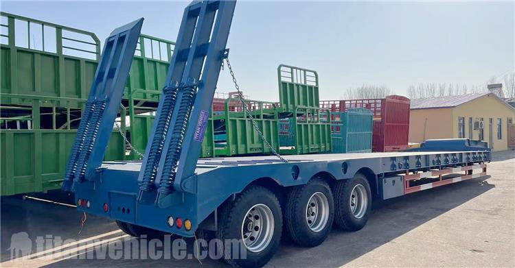 80t Semi Low Bed Trailer for Sale In Tanzania