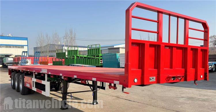 Tri Axle 40 ft Flatbed Semi Trailer with Front Wall for Sale In Mozambique
