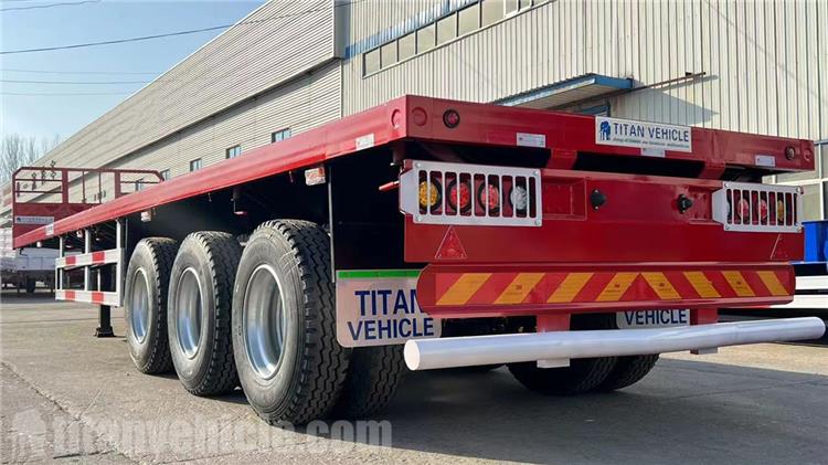 Tri Axle 40 ft Flatbed Semi Trailer with Front Wall for Sale In Mozambique