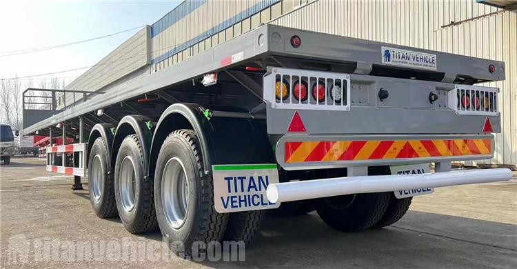 12.5m Tri Axle Flatbed Trailer with Front Wall for Sale In Uruguay