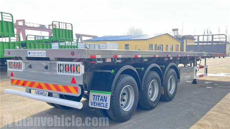 12.5m Tri Axle Flatbed Trailer with Front Wall for Sale In Uruguay