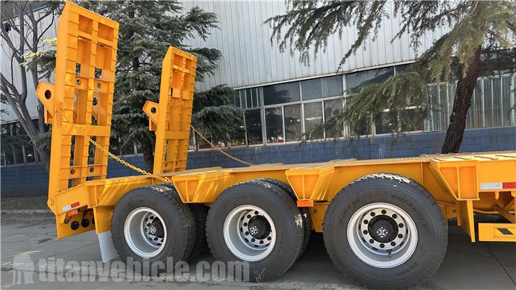 Tri Axle 80 Ton Low Bed Semi Trailer for Sale In Tanzania