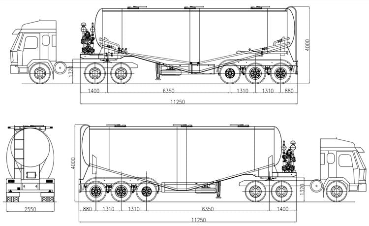 52cbm Bulk Cement Truck Trailer for Sale In Ghana