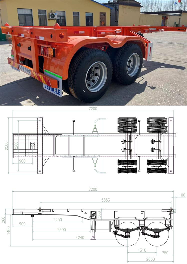 20 ft Skeletal Semi Trailer for Sale In Chile