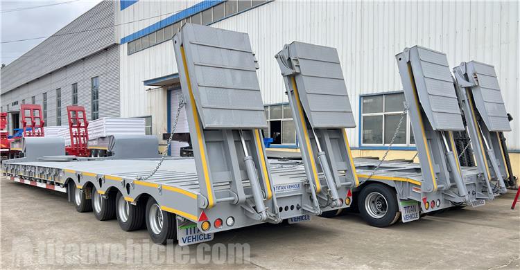 4 Axle 100 Ton Semi Low Bed Trailer for Sale in Zambia