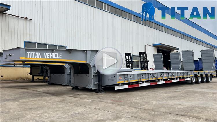 4 Axle 100 Ton Semi Low Bed Trailer for Sale in Zambia