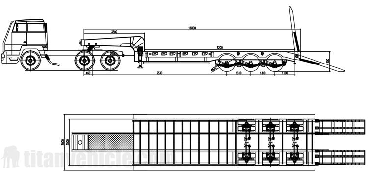 3 Axle 80 Ton Low Bed Semi Trailer for Sale In Dar es Salaam