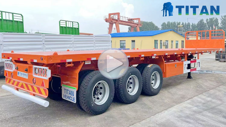 Tri Axle Flatbed Trailer with Front Wall for Sale In El Salvador
