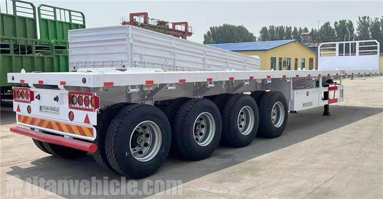 4 Axle Flatbed Semi Trailer with Front Wall for Sale In Malawi